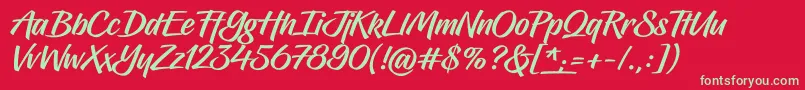 Hughs Font – Green Fonts on Red Background