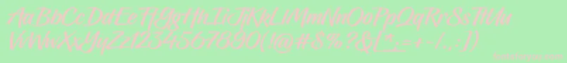 Hughs Font – Pink Fonts on Green Background