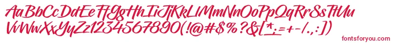 Hughs Font – Red Fonts on White Background