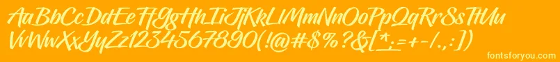 Шрифт Hughs – жёлтые шрифты на оранжевом фоне