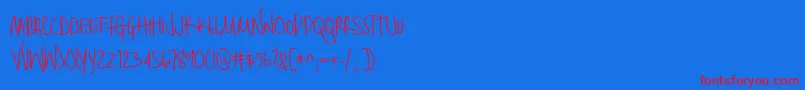 フォントBrilliant – 赤い文字の青い背景