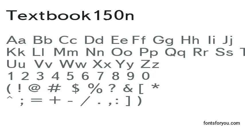 Textbook150n Font – alphabet, numbers, special characters