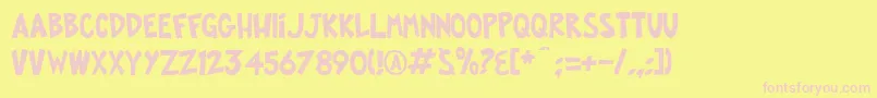 Foptitles Font – Pink Fonts on Yellow Background