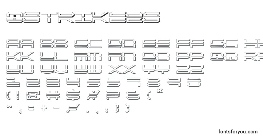 A fonte Qstrike2s – alfabeto, números, caracteres especiais
