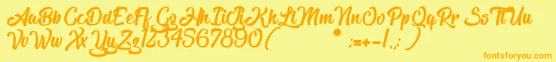 TheBlacklist Font – Orange Fonts on Yellow Background