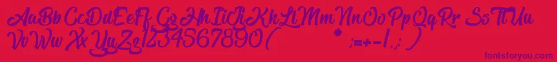 TheBlacklist Font – Purple Fonts on Red Background