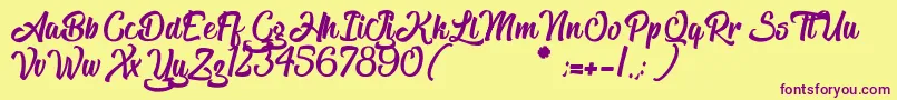 TheBlacklist Font – Purple Fonts on Yellow Background