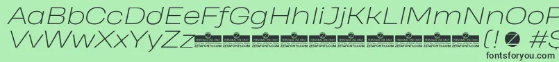HeadingProWideExtralightItalicTrial Font – Black Fonts on Green Background
