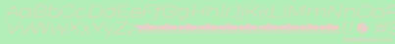 HeadingProWideExtralightItalicTrial Font – Pink Fonts on Green Background