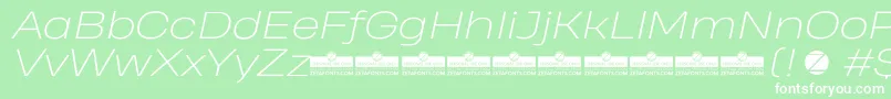 HeadingProWideExtralightItalicTrial Font – White Fonts on Green Background
