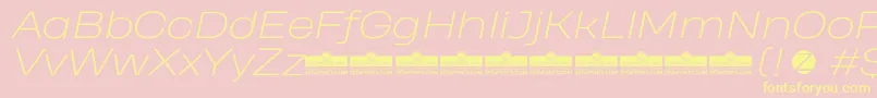 HeadingProWideExtralightItalicTrial Font – Yellow Fonts on Pink Background