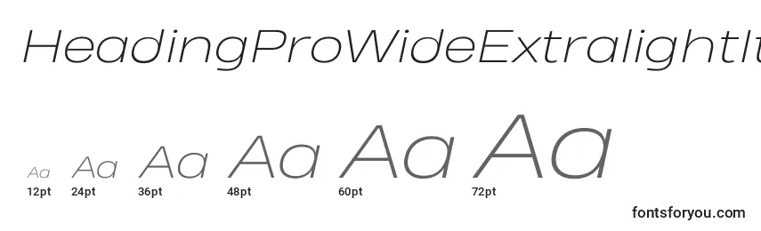 HeadingProWideExtralightItalicTrial Font Sizes