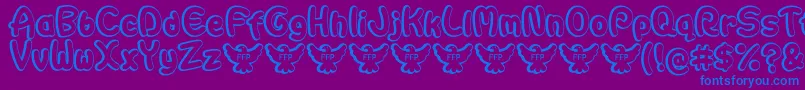 Шрифт AutarquicaDemoFontFfp – синие шрифты на фиолетовом фоне