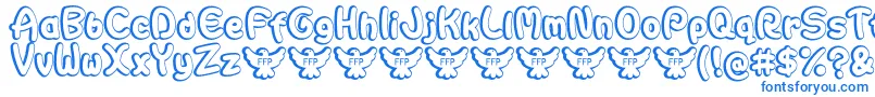 Шрифт AutarquicaDemoFontFfp – синие шрифты на белом фоне