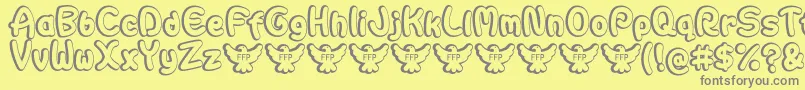 AutarquicaDemoFontFfp-fontti – harmaat kirjasimet keltaisella taustalla