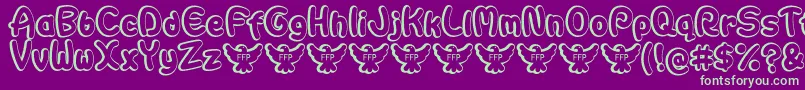 AutarquicaDemoFontFfp-fontti – vihreät fontit violetilla taustalla