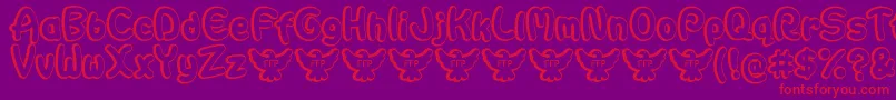 AutarquicaDemoFontFfp-Schriftart – Rote Schriften auf violettem Hintergrund