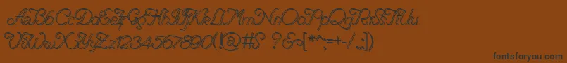 RenaniaDoubleLine Font – Black Fonts on Brown Background