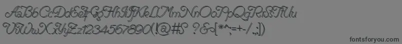 フォントRenaniaDoubleLine – 黒い文字の灰色の背景
