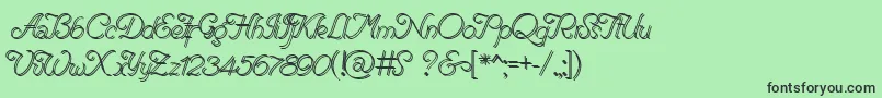 RenaniaDoubleLine Font – Black Fonts on Green Background