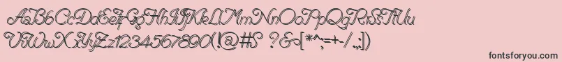RenaniaDoubleLine Font – Black Fonts on Pink Background