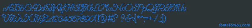 RenaniaDoubleLine Font – Blue Fonts on Black Background