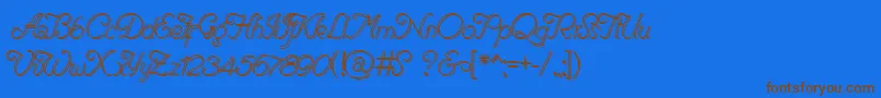 RenaniaDoubleLine Font – Brown Fonts on Blue Background