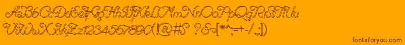 RenaniaDoubleLine Font – Brown Fonts on Orange Background