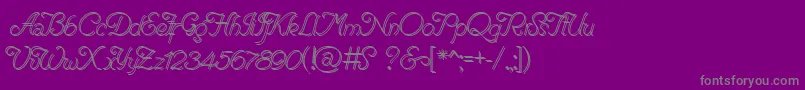 RenaniaDoubleLine Font – Gray Fonts on Purple Background