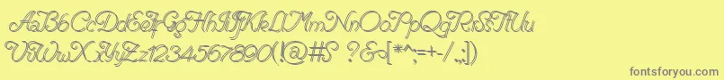 RenaniaDoubleLine Font – Gray Fonts on Yellow Background