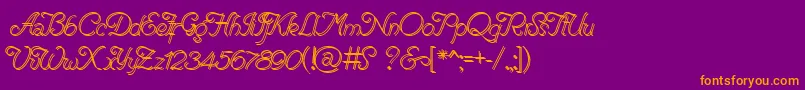 RenaniaDoubleLine Font – Orange Fonts on Purple Background