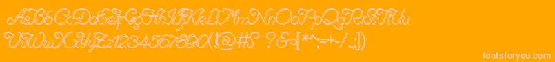 RenaniaDoubleLine Font – Pink Fonts on Orange Background