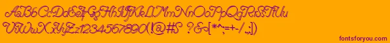 RenaniaDoubleLine Font – Purple Fonts on Orange Background