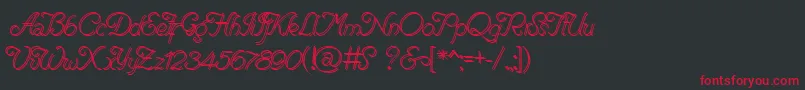 RenaniaDoubleLine Font – Red Fonts on Black Background