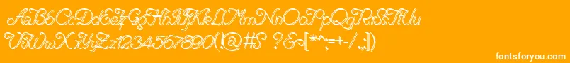 RenaniaDoubleLine Font – White Fonts on Orange Background