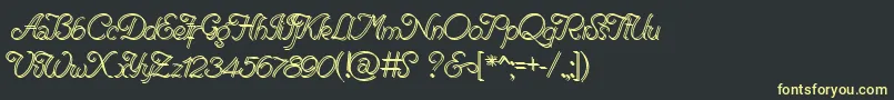 RenaniaDoubleLine Font – Yellow Fonts on Black Background