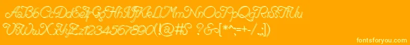 RenaniaDoubleLine Font – Yellow Fonts on Orange Background