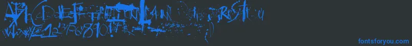 Steadmanesque Font – Blue Fonts on Black Background