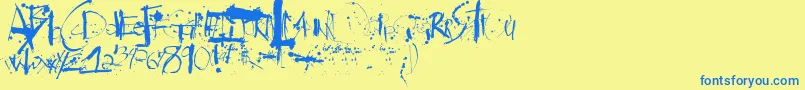 Steadmanesque Font – Blue Fonts on Yellow Background