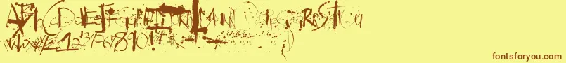 Steadmanesque Font – Brown Fonts on Yellow Background