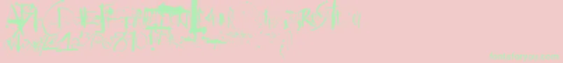 Steadmanesque Font – Green Fonts on Pink Background