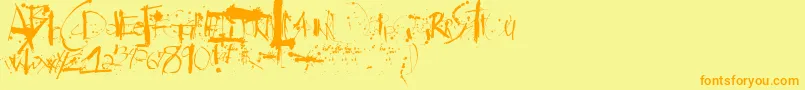 Steadmanesque Font – Orange Fonts on Yellow Background