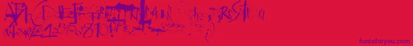 Steadmanesque Font – Purple Fonts on Red Background