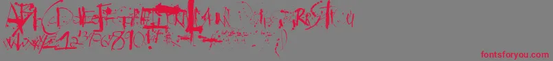 Steadmanesque-Schriftart – Rote Schriften auf grauem Hintergrund