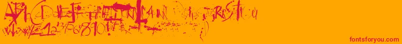 Steadmanesque Font – Red Fonts on Orange Background