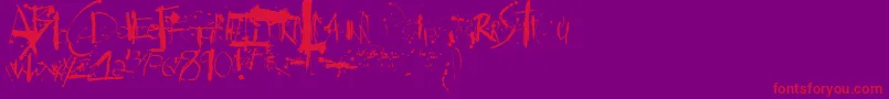 Steadmanesque Font – Red Fonts on Purple Background