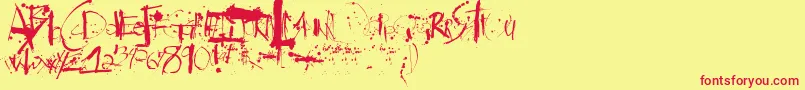 Steadmanesque Font – Red Fonts on Yellow Background