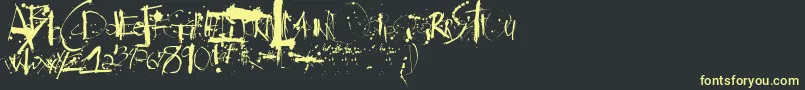 Steadmanesque Font – Yellow Fonts on Black Background