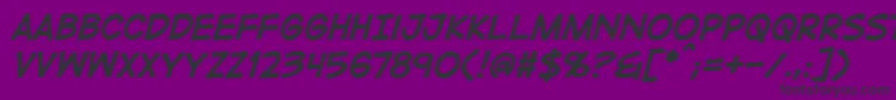 フォントDigitalstripbbBoldital – 紫の背景に黒い文字