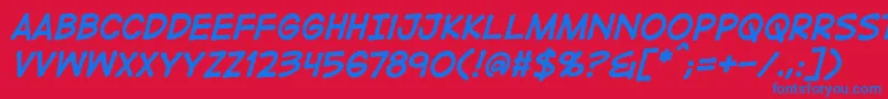 DigitalstripbbBoldital Font – Blue Fonts on Red Background